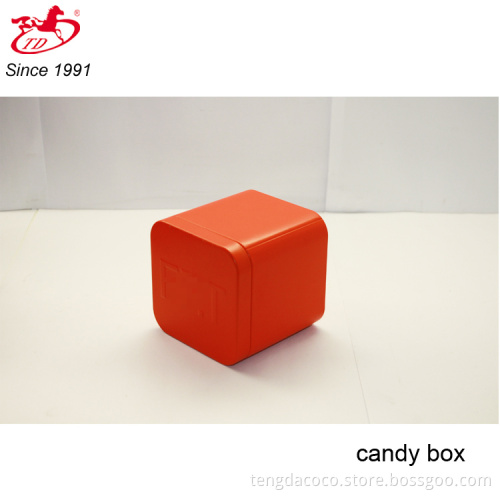 Small red candy/chocolate tin box, card tin cans, soap metal tin for sale